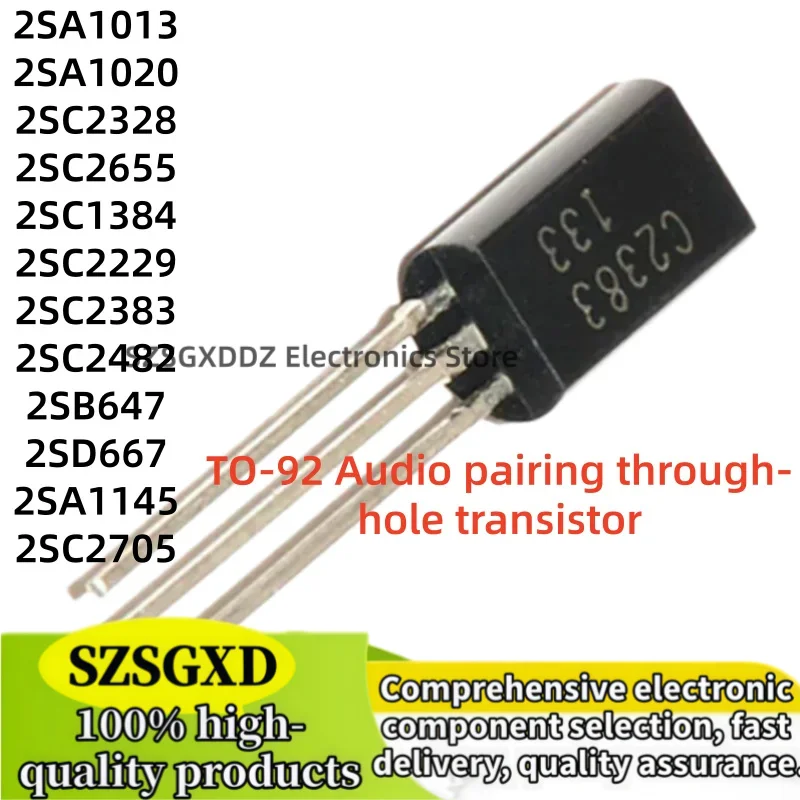 50-100Uds new 2SC2229 2SC2383 2SC2482 2SB647 2SD667 A1020 2SA1013 A1013 2SA1020 2SC2705 2SA1145 2SC2328 2SC2655 2SC1384 TO-92