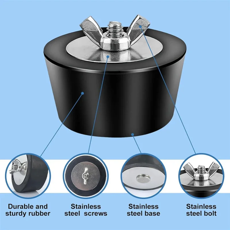Expansion Pipe Rubber Plug 1 to 2.5 Inch Diameter Swimming Pool Winterizing Plug Pipe Plug with Stainless Steel Screw