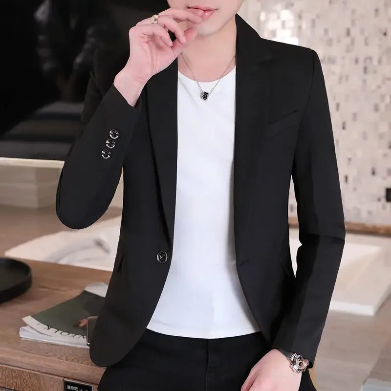 Linen Man Suits and Blazers Single Breasted Black Coats Jacket for Men Fashionable Luxury Designer Spring Clothes Fashion 2024