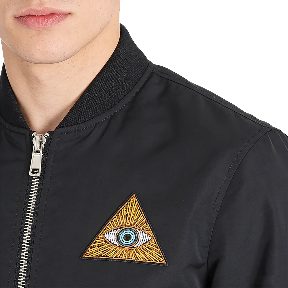 2PC Embroidered Evil Eye Fabric Patches All-Seeing Eye Hook and Loop Motorcycle Punk Denim Jacket Badge Handmade DIY Accessories