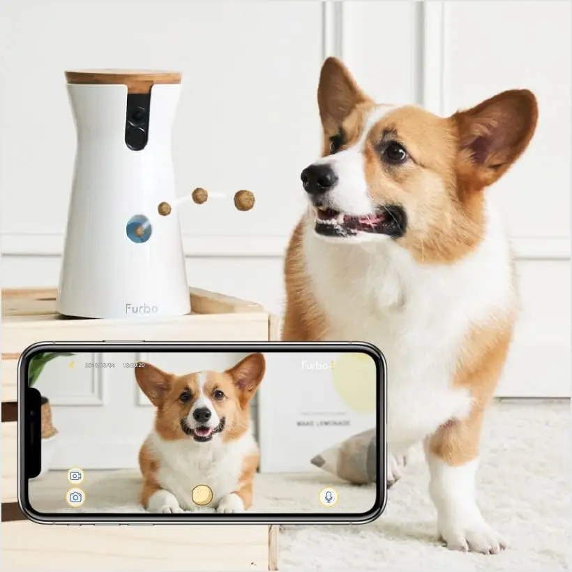 Furbo Dog Camera: Treat Tossing, Full HD Wifi Pet Camera and 2-Way Audio, Designed for Dogs, Compatible with Alexa