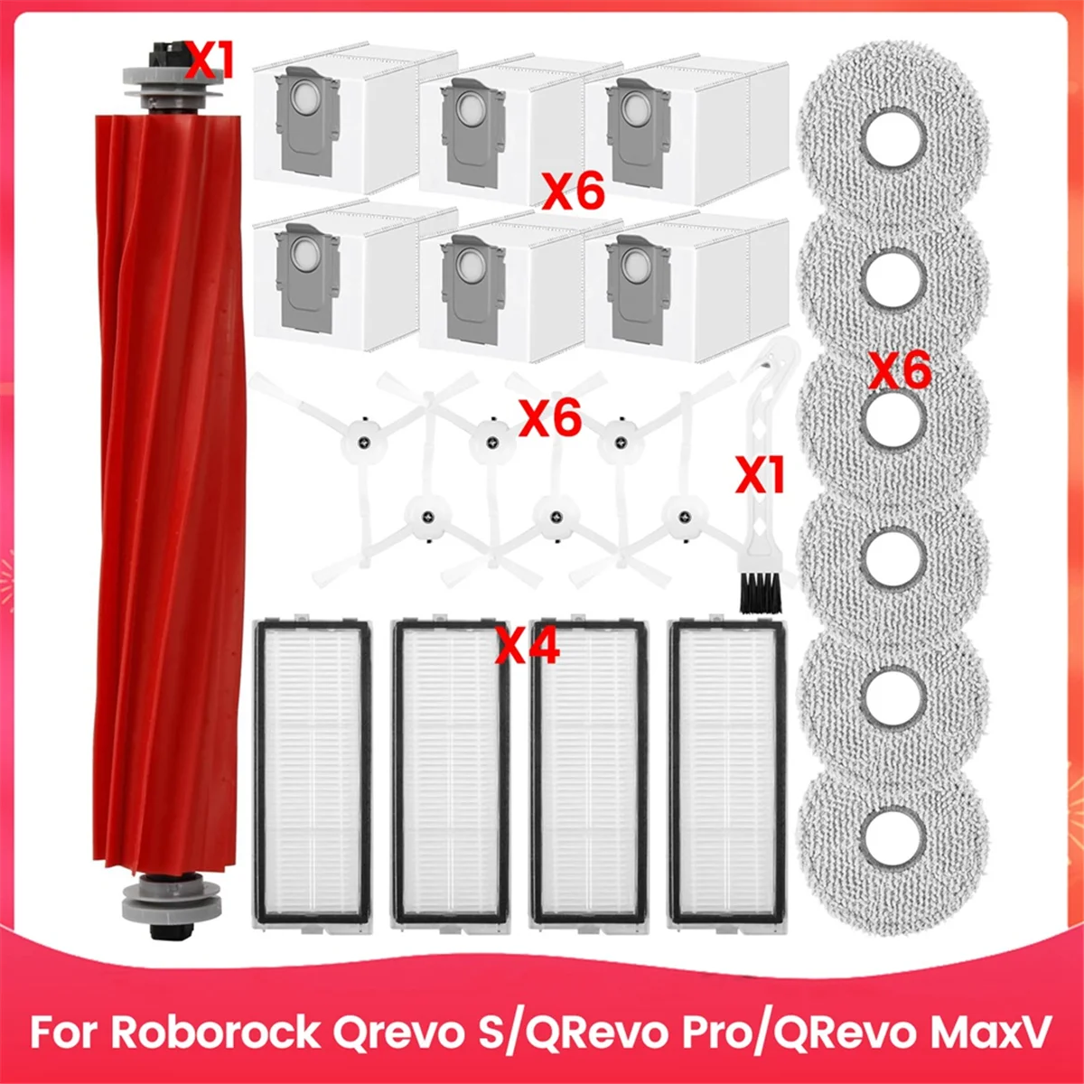 

A76Z для робота-пылесоса Qrevo S/QRevo Pro/QRevo MaxV, основные боковые щетки, фильтры Hepa, тканевые мешки для пыли