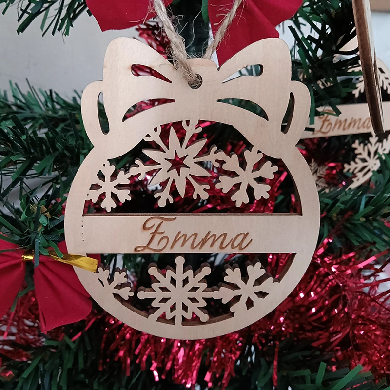 עץ חג המולד מותאם אישית עץ חג המולד תלוי קישוט, bauble אישית, מתנה עץ diy, שמות שונים, 2024