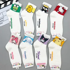 Socks Girls Hello Kitty, Y2K, Medium Kuromi Cinnamoroll, Kawaii Saanrio, Melodie, Rosen, Schwarz, Weiß 6 Hauptverkäufe Branca Cinnamon Hälfte - №3