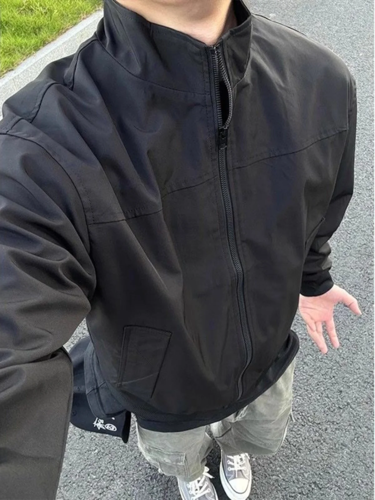 

Cleanfit Men's Baseball Jaet ort Loose Fit Water-Resistant Stand Collar 's Jaet Spring Autumn Seasonal Faion