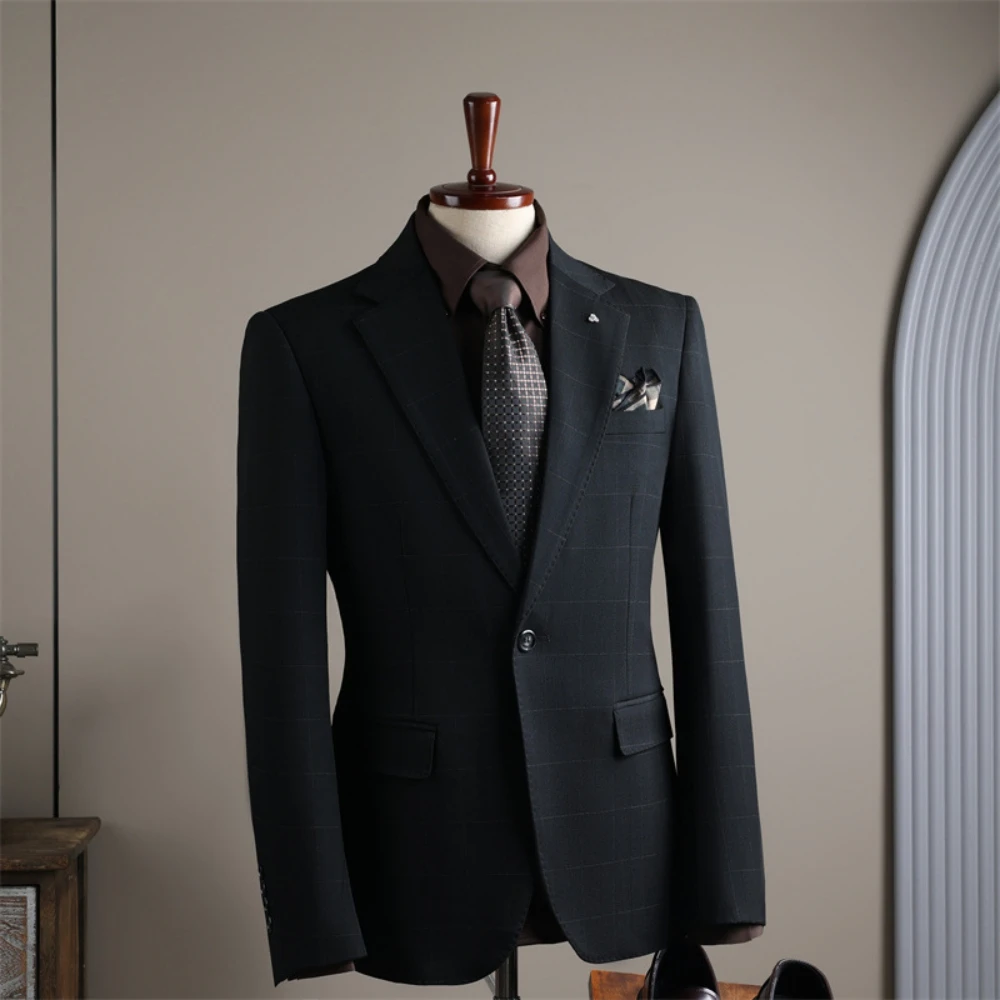 Business Banquet One Button Jacket For Man Premium Notched Lapel Tuxedo Popular Gentleman Dancing Party Elegant Groom Wear