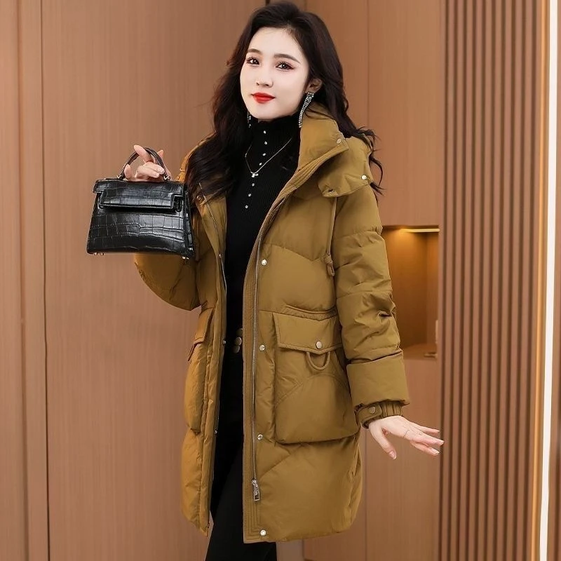 High-end Women's Soil Warm Down Jacket Loose Winter New Fashion Foreign Style Duck Down Casual Large Size Jacket Thickened Coat