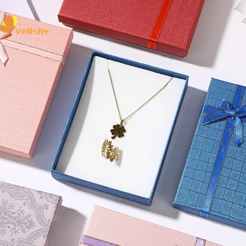 

Шкатулка для драгоценностей с бантом, кольцо, ювелирное ожерелье, коробка для хранения, бумажный органайзер для хранения ювелирных изделий, подарочный чехол