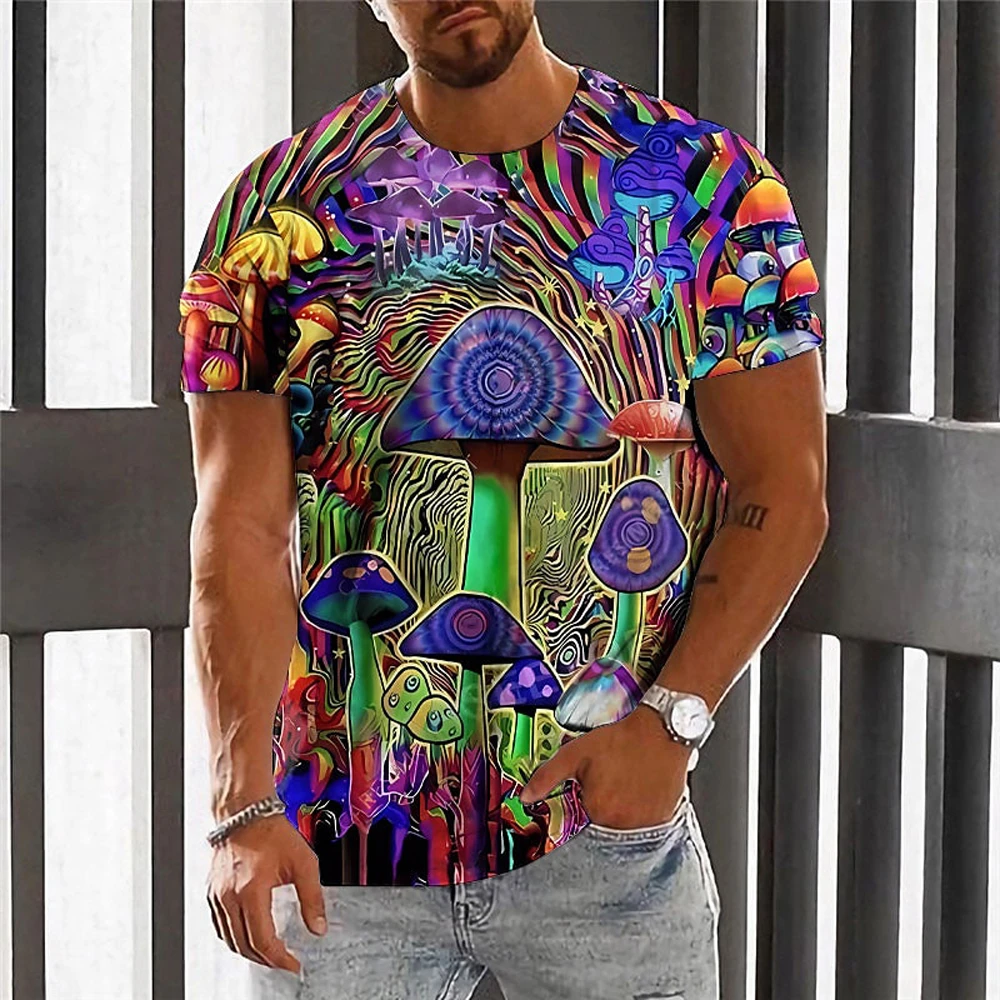 Neue männer Spaß Pilz 3D Gedruckt T-Shirt Sommer Mode Kleidung männer Bequeme Sport T-Shirts Msle Straße Atmungsaktive Tops