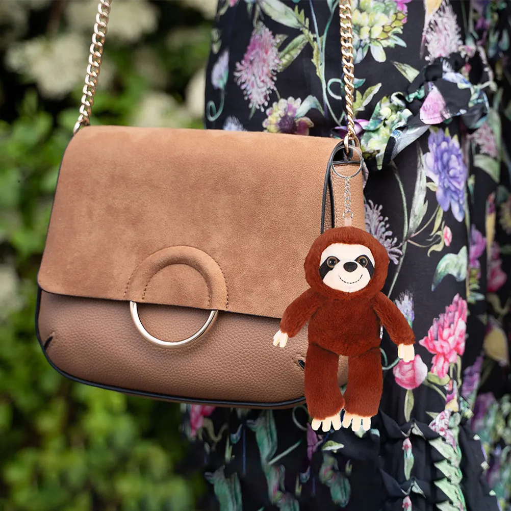 2Pcs Sloth Keychain Adorable Personality Boosting Portable Hanging Ornament for Keys Bags Backpacks Phone Strap Stress Relief