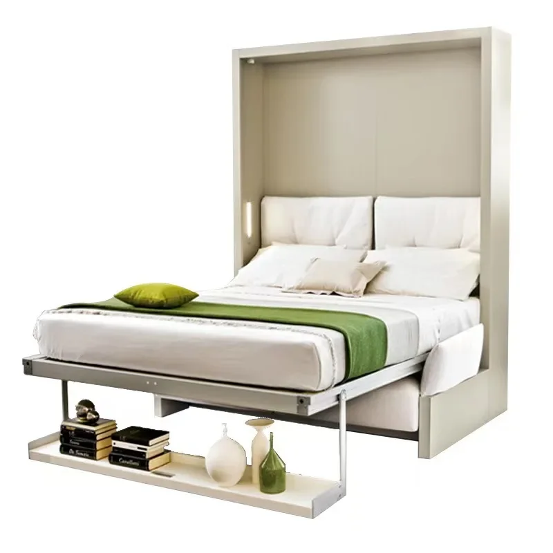Vertical Murphy Bed Mechanism Manual Folding Storage Hidden Wall with Bookshelf Bed Sofa - view 3