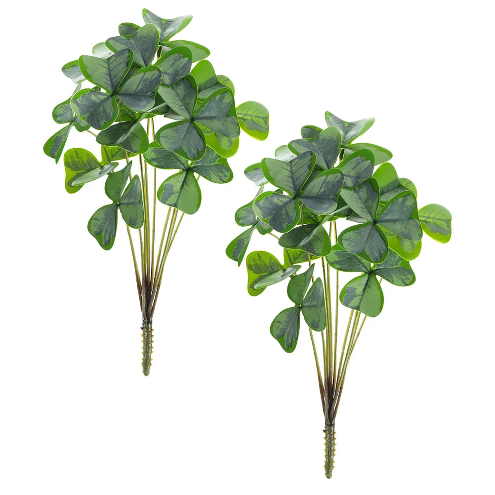 

2 Bunch Decorative Flower Pot Faux Plants Indoor Artificial DIY Bouquet Stems Branch Green Simulation Decorations