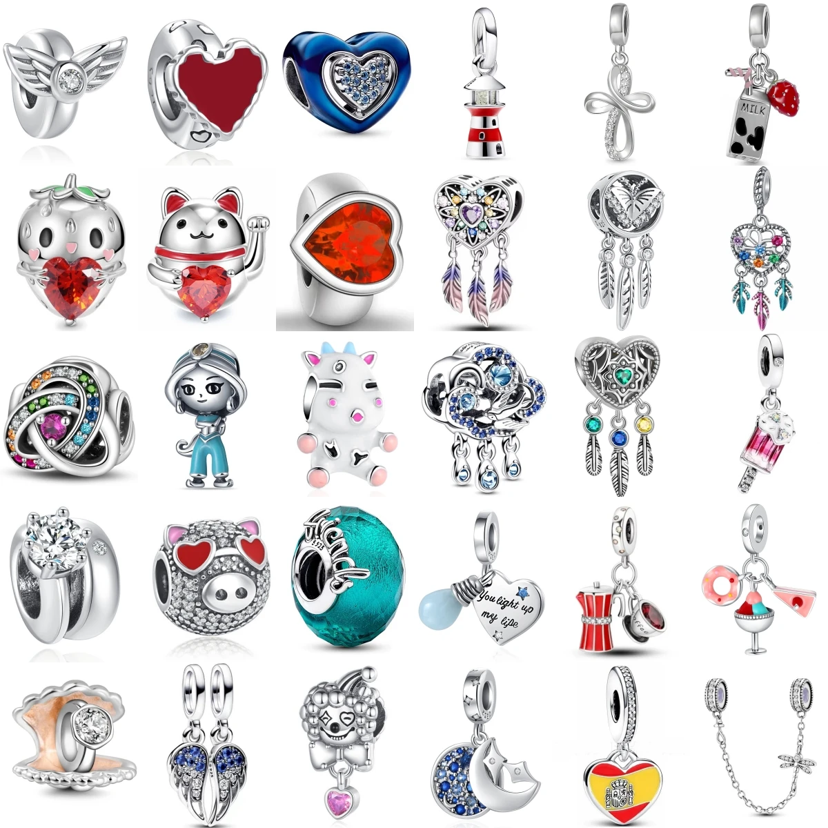 New Beautiful 925 Silver Dreamcatcher Ice Cream Lighthouse pendant Fit Original DIY Bracelet Necklace Fashion Accessories Gift