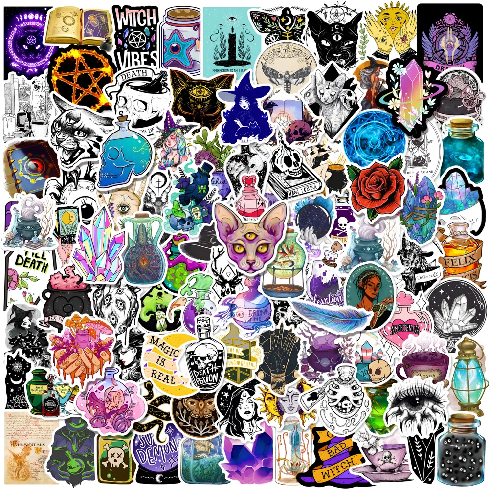 

10/30/50/100pcs Gothic Magic Witch Apothecary Pharmacist Stickers Anime Car Skateboard Laptop Water Bottle Cool Sticker Decals