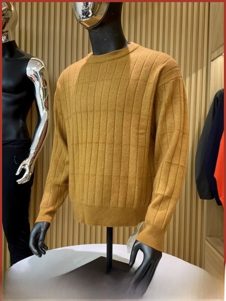 

Мягкая текстура бамбука, круглый трикотаж, мужской однотонный универсальный теплый свитер, осень-зима, удобная посадка