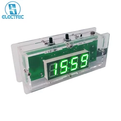 Digital Electronic Clock DIY Kit LED Temperature/Time Display Alarm Clock 0.56Inch 4 Bit DC 5V Soldering Exercise Suite Green