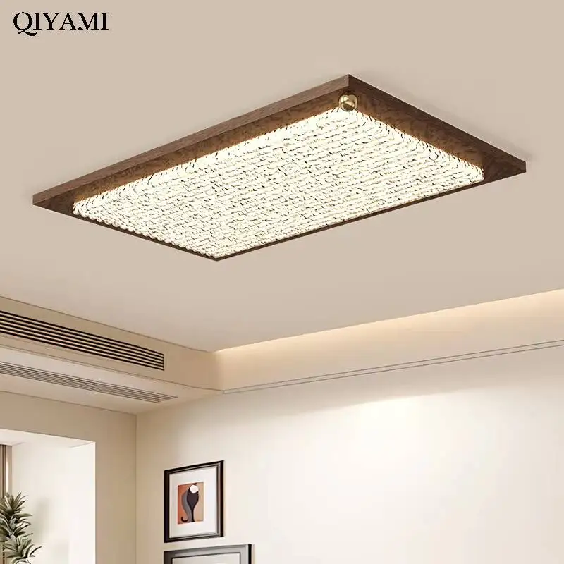 Nordic led Rectangular Wood grain Ceiling Lights Simple Bedroom Living Room Dining Room Home Decor Indoor Lighting lamp Fixtures