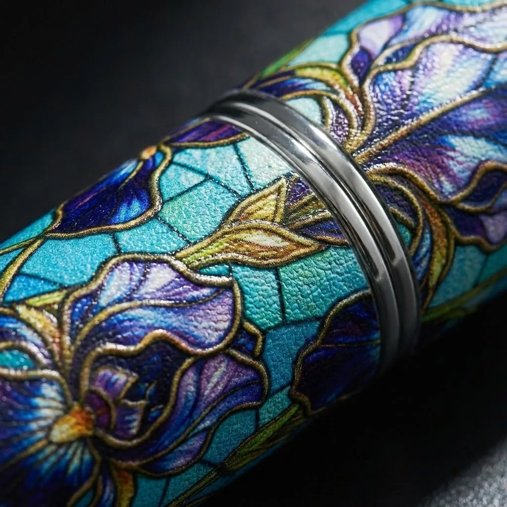 New Portable Spray Bottle 10ML Stained Glass Pattern Leather Perfume Bottle Floral Pattern Refillable Bottles