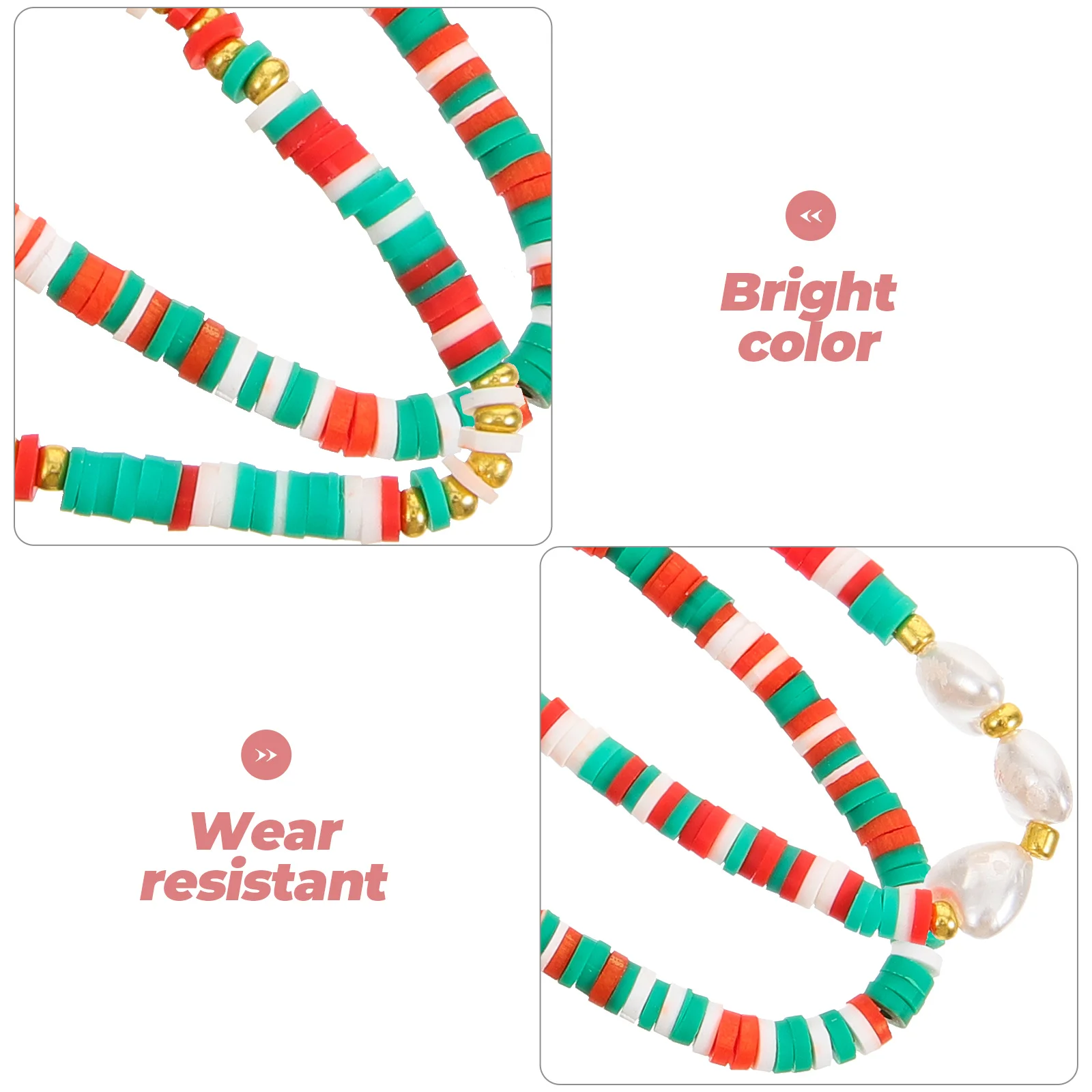3 pezzi decorazioni natalizie alla moda braccialetto di perline colorate bracciali da donna gioielli perline braccialetti per ragazze con perline per