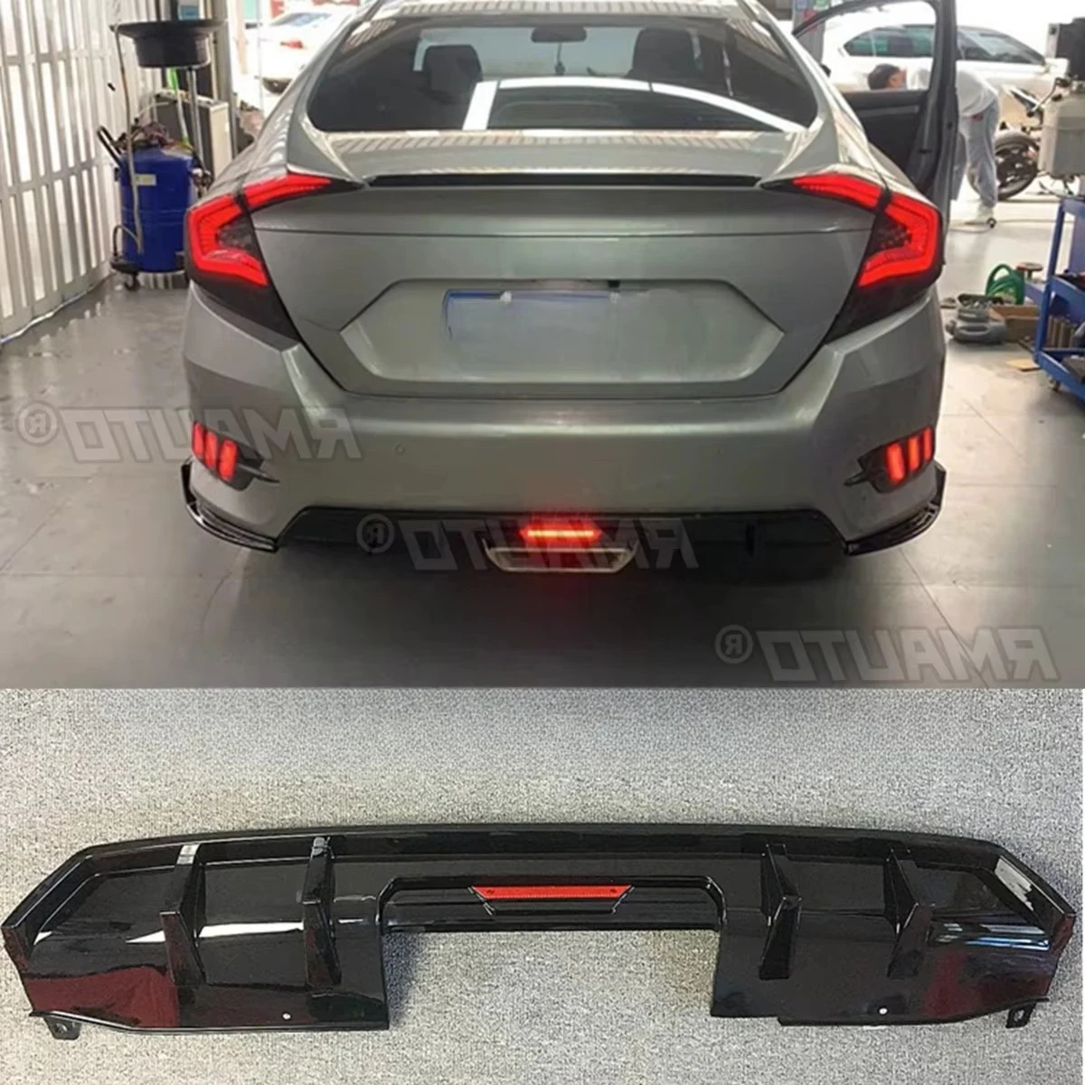 

Для Honda Civic 10th Combustion Edition 2016-2020 автомобильный задний бампер, спойлер, диффузор, модификация, защита бампера