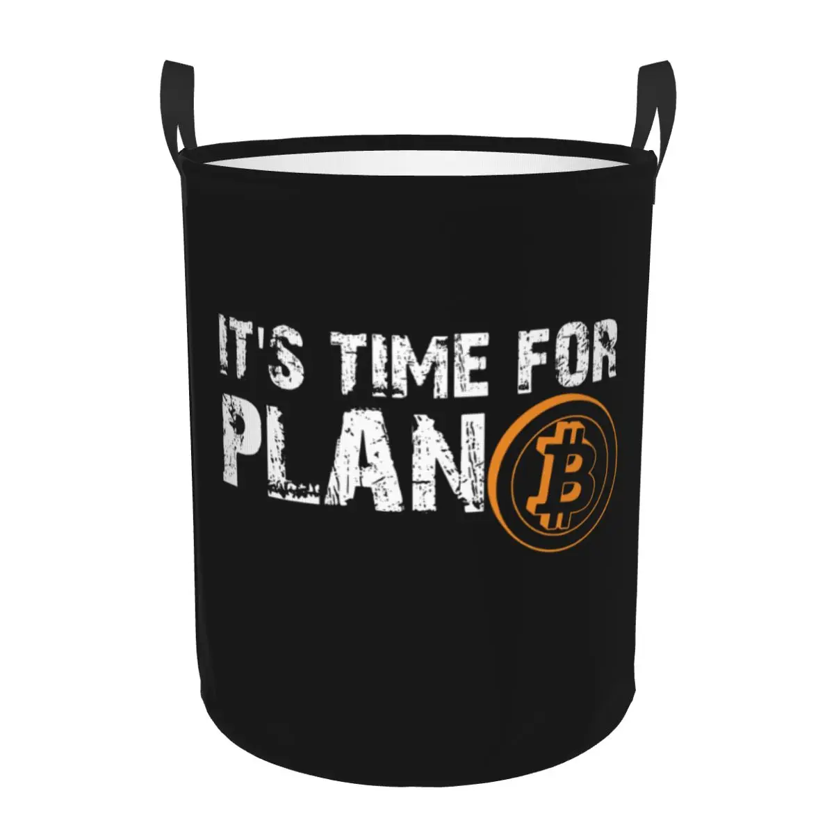 Custom It's Time For Plan B Bitcoin BTC Crypto Currency Laundry Basket Collapsible Large Capacity Clothes Storage  Baby Hamper