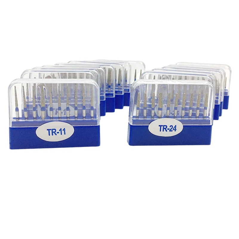 10Pcs/Box Dental Diamond Bur FG High Speed Burs TR SERIES for Teeth Polishing 1.6mm