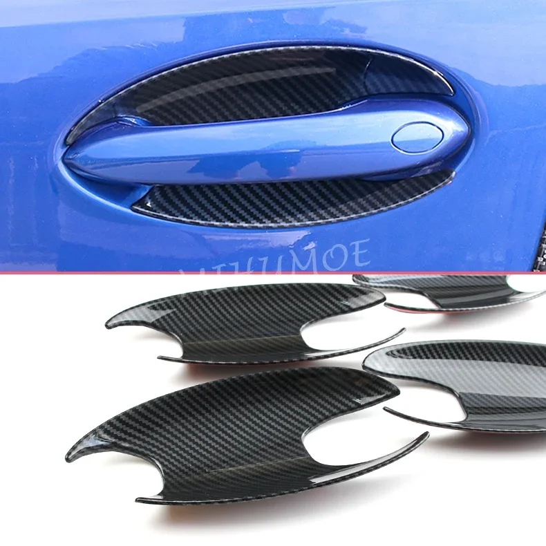 Carbon Fiber Exterior Door Handle Bowl Cup Surrounds Cover Trims For BMW 3-Series G20 Sedan G21 Wagon 2019 2020 2021 2022