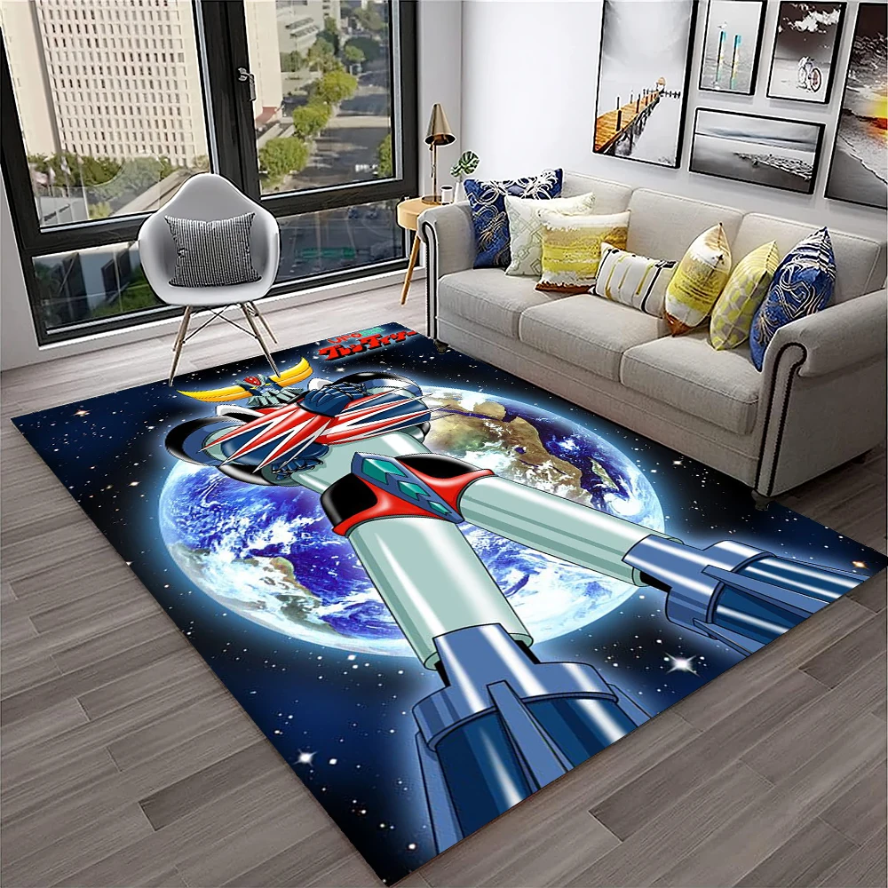 

3D Cartoon UFO Robot Grendizer Anime Carpet Rug for Home Living Room Bedroom Sofa Doormat Decor,kids Area Rug Non-slip Floor Mat