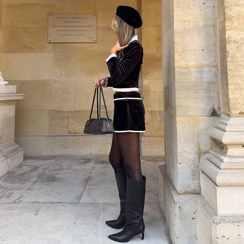 Tuularose المرأة تنورة مجموعة 2 قطعة موضة جديدة أنيقة القوس تنورة سوداء مجموعة فاخرة حفلة خمر فستان مجموعات وتتسابق