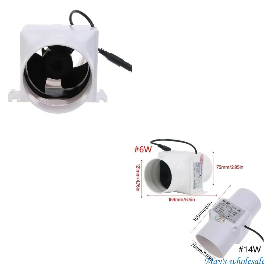 

Low Noise Inline Duct Fan Powerful Air Circulations Mini 75mm Ventilation Fan ABS 448A