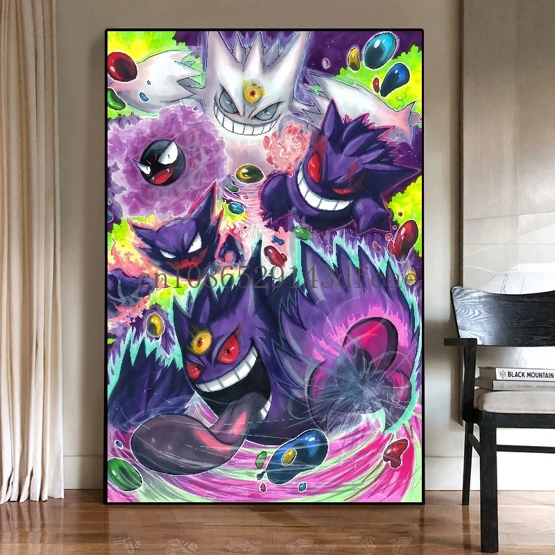 日本のアニメポケモンポスター,壁画,水彩画,モダンな室内装飾,キッズ