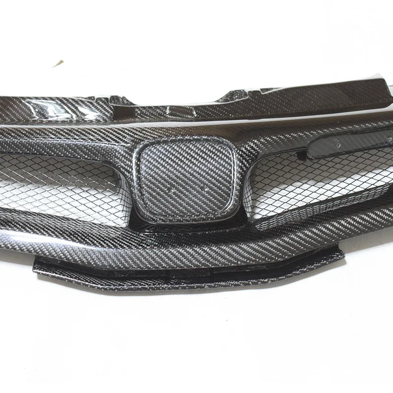 For Honda Civic FN FK FN2 TYPE R 2006 2007 - 2012 Real Carbon Fiber & Glass Fiber (Unpaited) Front Grille Mu-gen Style Air inlet