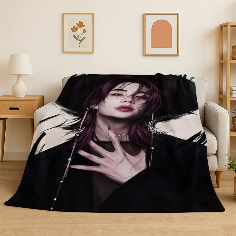 Fashion Kpop Hyunjin Stray SKZ  Soft Flannel Throw Blanket,Cozy Blanket for Bed,Couch,Sofa,Bedroom,Living Room,Picnic Camping