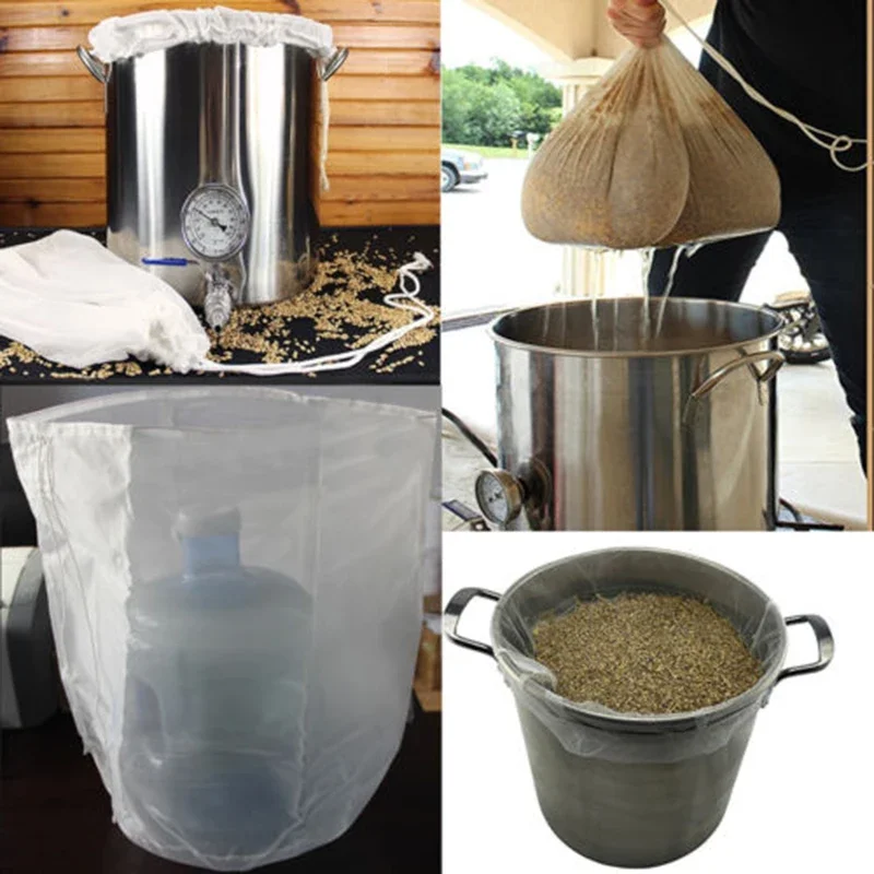 Multi Purpose Homebrew Filter Bags, Straining Bags, Home Brew, Funcional, Malha Fina, Chaleira, Funcional, 20x30cm