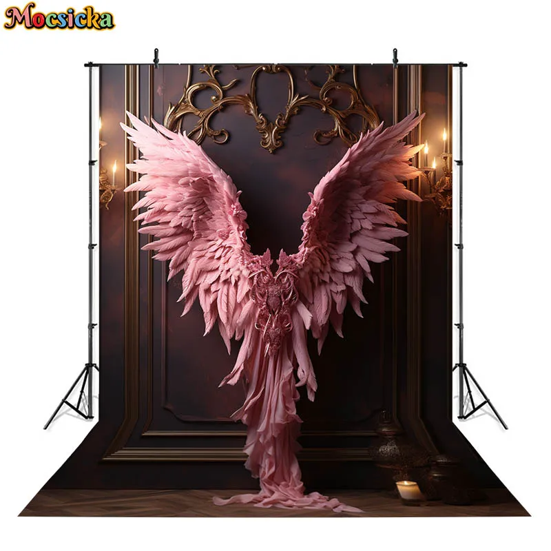 Pink Wings Background For Photography Angel Children Adult Girl Abstract Birthday Backdrop Decoration Wallpaper Studio Photozone