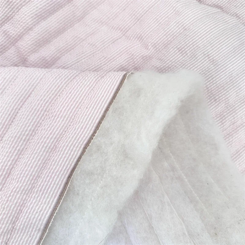مبطن مبطن القطن مخطط نسيج مركب فقاعة غرامة الشريط القطن معطف بطانة النسيج لينة ومريحة مسحوق الأبيض fab