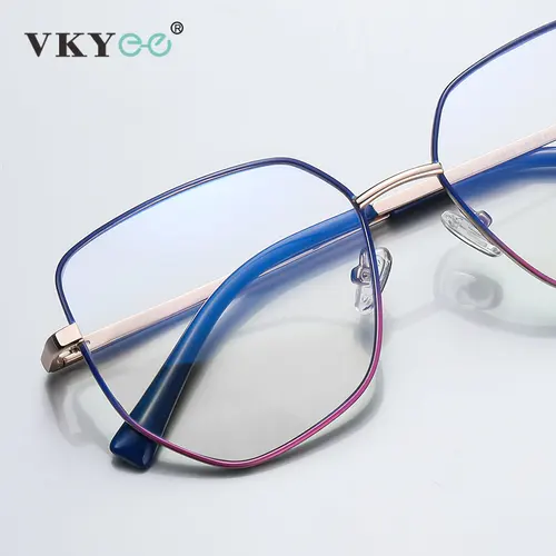 Imagen 2 del producto VICKY, gafas de lectura graduadas geométricas para mujer, miopía, hipermetropía CR39, montura de gafas ópticas de resina antiluz azul PFD3093