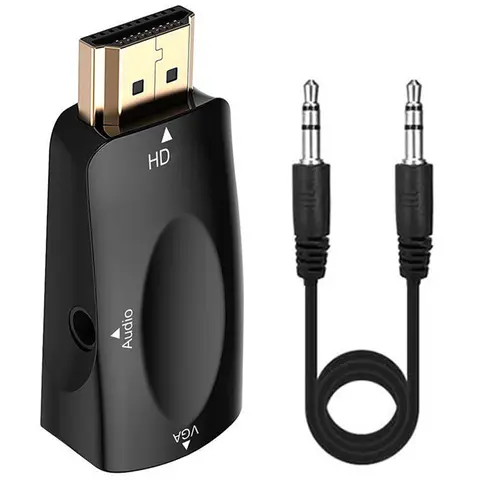 HDMI-VGA 케이블 어댑터 수-암 변환기, 3.5mm 잭 오디오 비디오 1080P, PC 노트북-프로젝터 디스플레이용