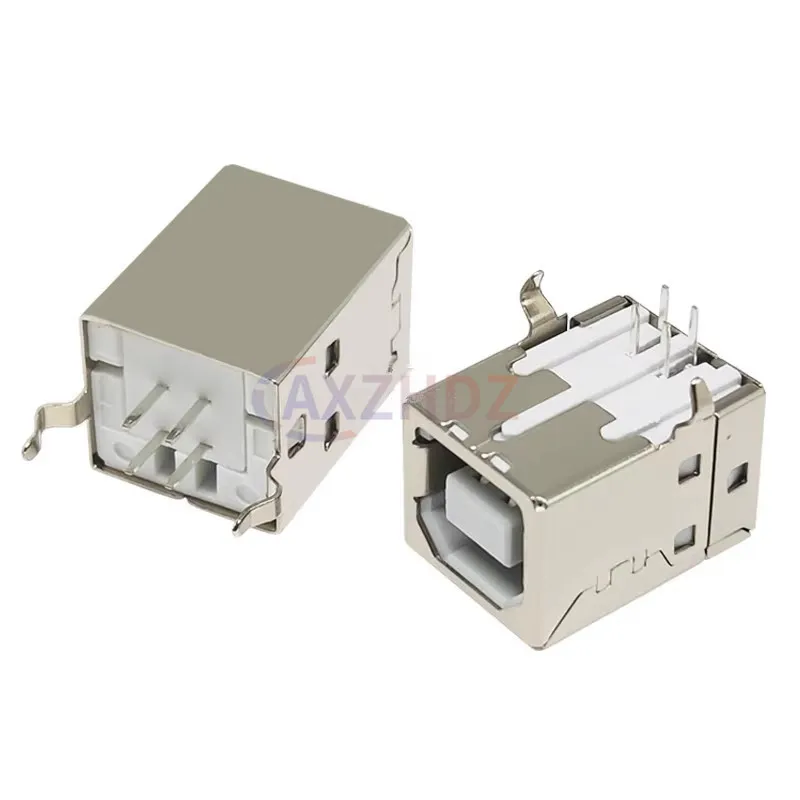 10PCS Square USB Socket USB B BF D Type Female 90 180 Degree PCB Welding Parent Connector For Printer Data Transmission Socket