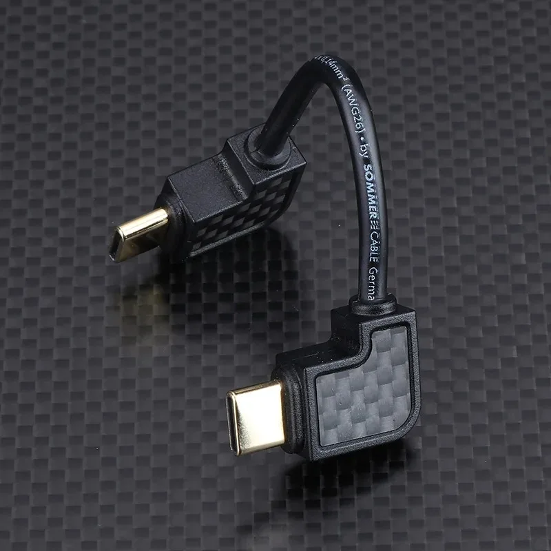 9cm Portable Type-c OTG Decoder Cable Elbow Portable Cable 7N Single Crystal Copper for Hifi Headphone OTG Adapter