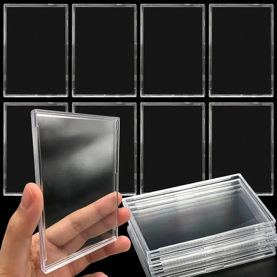 3/6/12pcs Clear Plastic Card Storage Holders Hard Transparent Card Protector Cases, Display Box for Idol Cards, Small Photo XJM