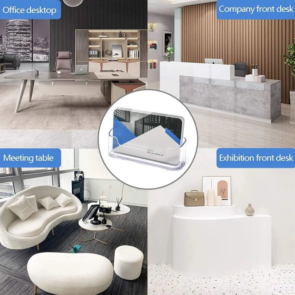 2 Stück Visitenkartenhalter mit einem Fach – langlebiger Desktop-Organizer für Büro- und Rezeption