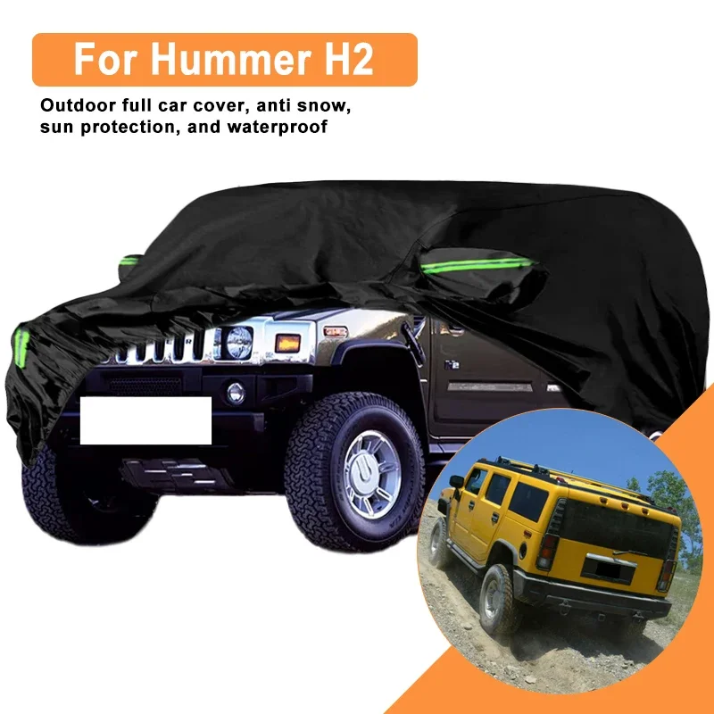 

Full Car Cover for Hummer H2 Outdoor Windproof Waterproof Dust Resistant Sun UV Protection with Reflective Strips