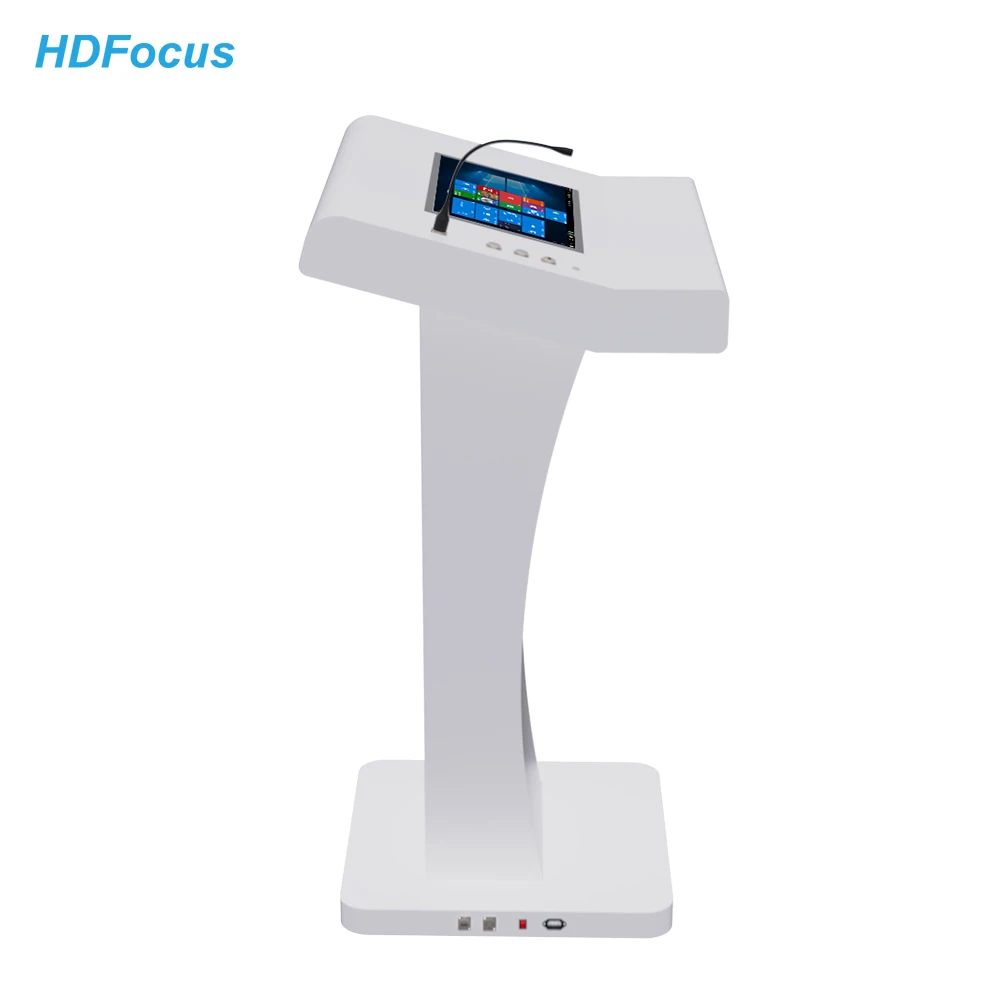 21.5 Inch Interactive LCD Digital Podium Touch Screen Integrated Digital Lectern System Floor Stand for Church Events Easy
