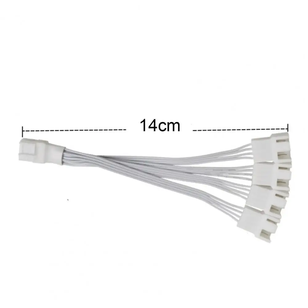 PWM 4pin Fan Sleeved Extension Splitter Hub Cables Computer CPU Fan Splitter PC 4 Pin Fan Extension Power Cable 1 to 4 Converter