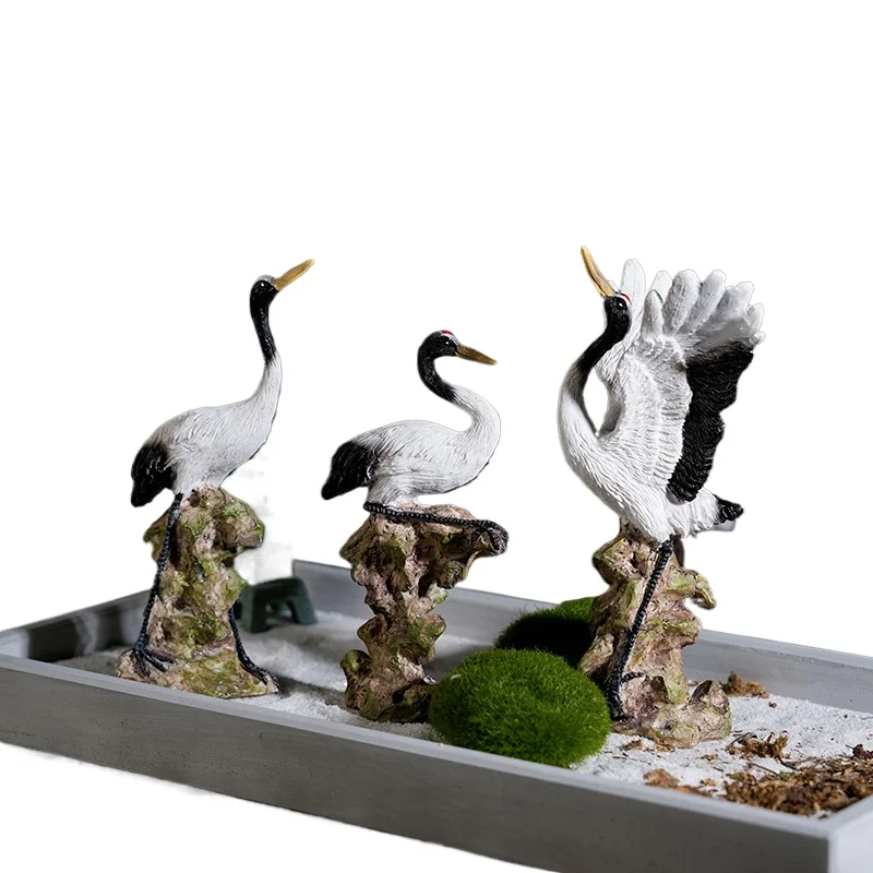 

Simulation resin crane animal ornament trinket