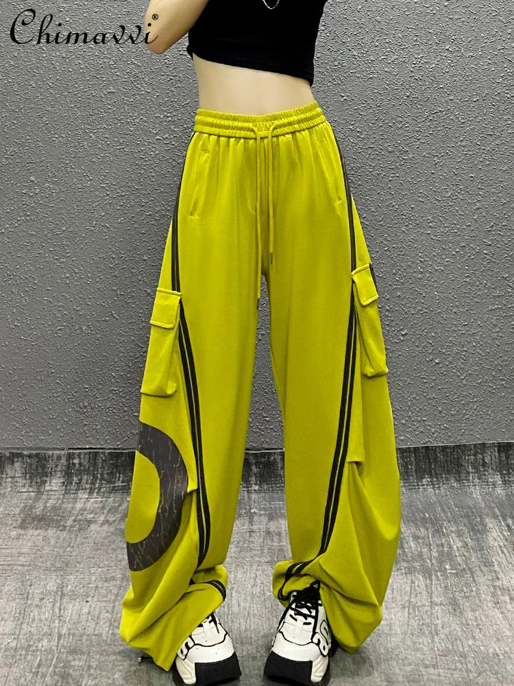 Pantalon décontracté à rayures latérales pour femmes, nouvelle mode d'été, taille haute, ample, Slim, polyvalent, salopette droite