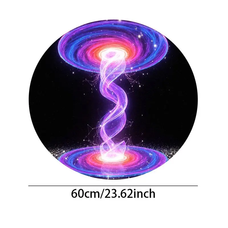 

1 Piece Cosmic Spiral 3D Round Area Rug, Non-Slip Backing, Vibrant HD Print, Perfect for Living Room or Bedroom, 60cm/23.62inch