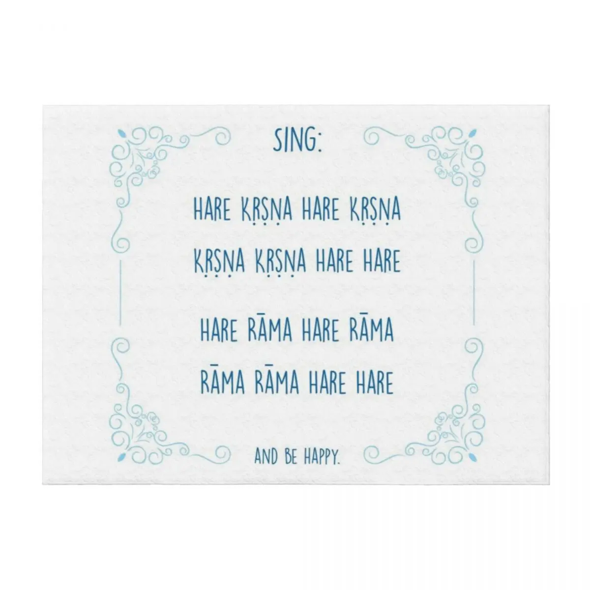 

Hare Krishna Movement Mantra Blue Throw Blanket halloween Cute Plaid For Sofa Thin Luxury Designer Blankets