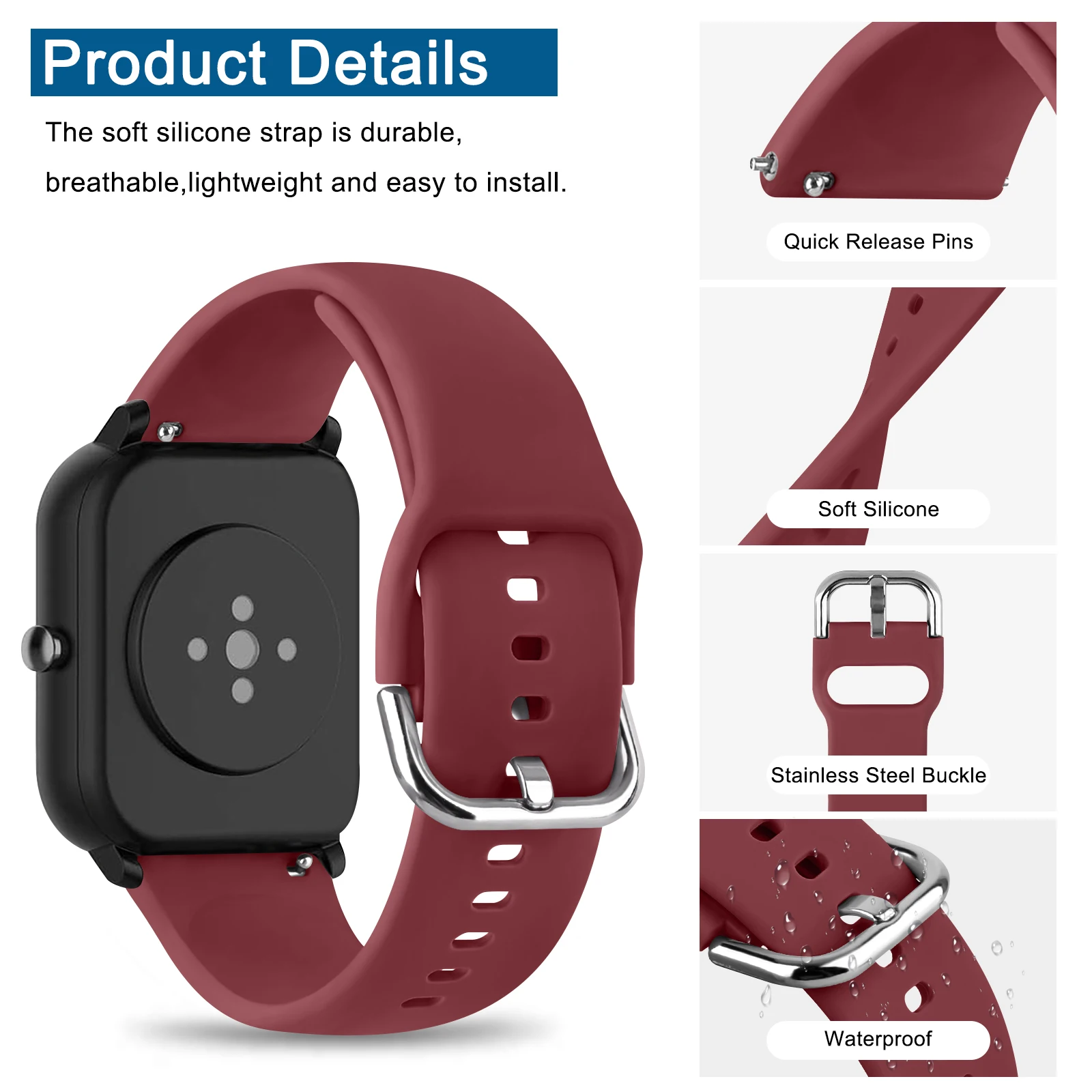 Pasek do Amazfit GTS 2 Mini Band silikonowa bransoletka Watchband dla Amazfit GTS 3 pasek do Amazfit Bip Lite/Bip 1S/Bip 2/GTR 42mm